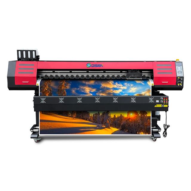 เครื่องพิมพ์หน้ากว้าง 1.6 ม. 1.8 ม. เครื่องพิมพ์อิงค์เจ็ทหัวคู่ XP600 Industrial Eco Solvent