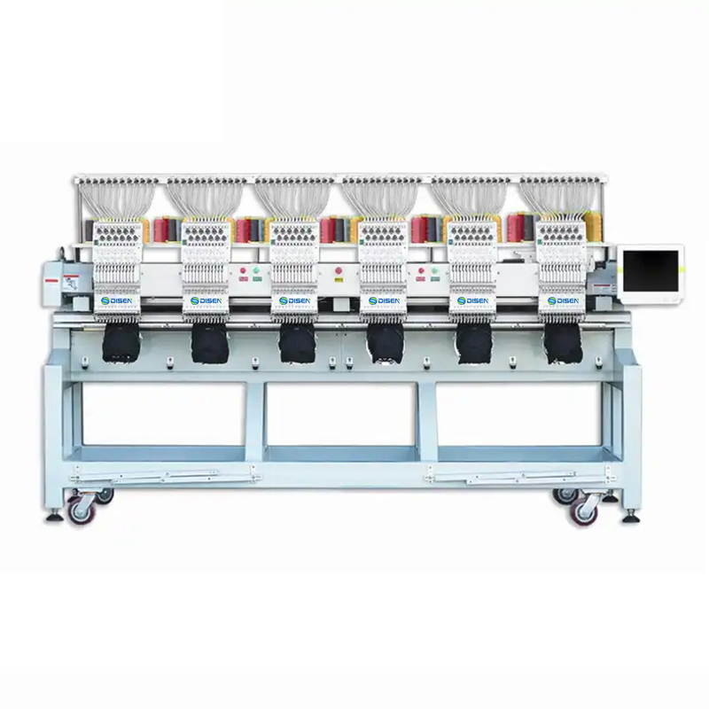 DS-J1206 เครื่องปักหลายหัวอุตสาหกรรมเสื้อยืดความเร็วสูงหมวกหก Haed เครื่องปัก
